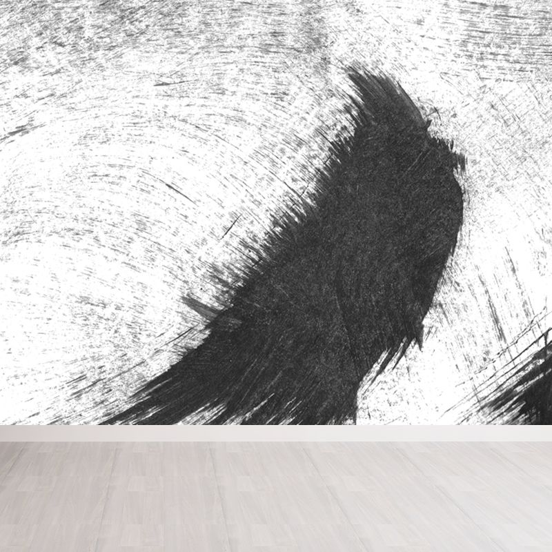 Non-Woven Decorative Wall Mural Modern Brush Stroke Pattern Wall Covering for Living Room