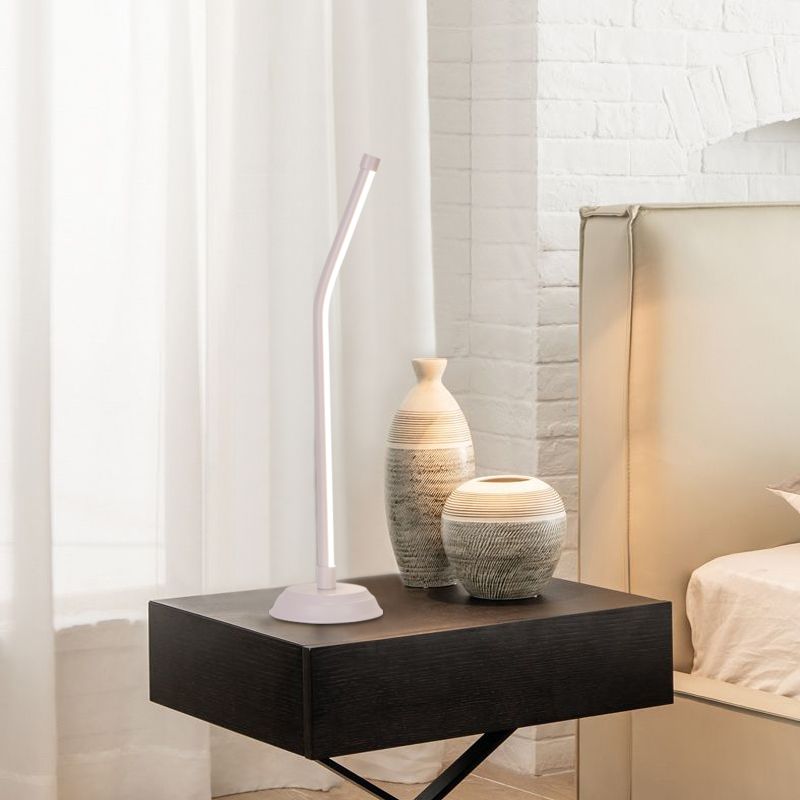 Metallic Rod Shaped Table Lamp Nordic Style Integrated LED Nightstand Light