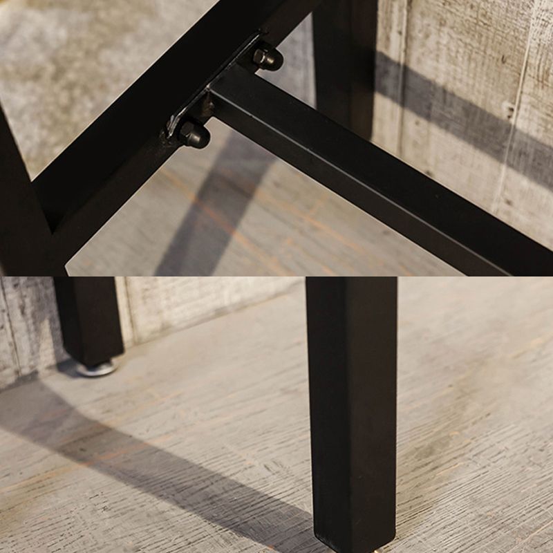 Industrial Bar Height Table Solid Wood Top Bistro Pub Table with Trestle Base