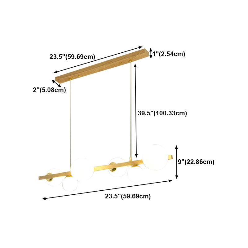 Contemporary Adjustable Length Hanging Light Globe Glass Pendant Light for Kitchen