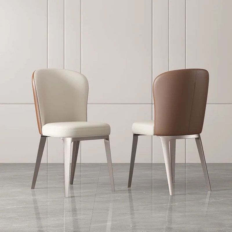 Kitchen Home Upholstered Dining Chair Leather Wingback Armless Chair