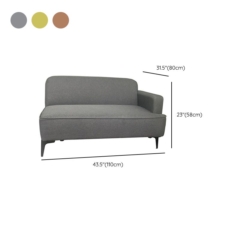 Square Arm Sectionals Contemporary 43.3" L Loveseat with Footrest