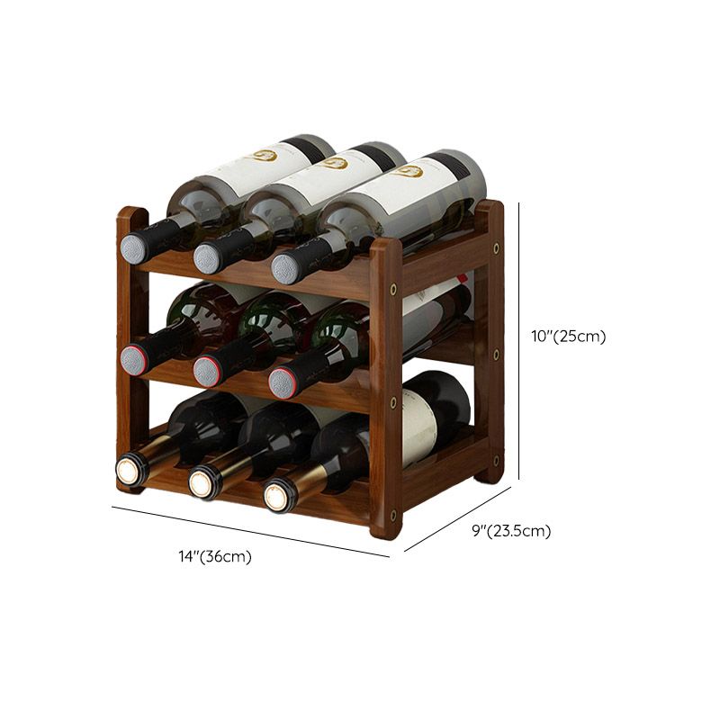 Modern Countertop Wine Rack Solid Wood Wine Bottle Rack for Home