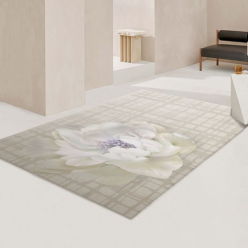Simple Light Carpet Colored Block Area Carpet Polyester Non-Slip Pet Friendly Rug
