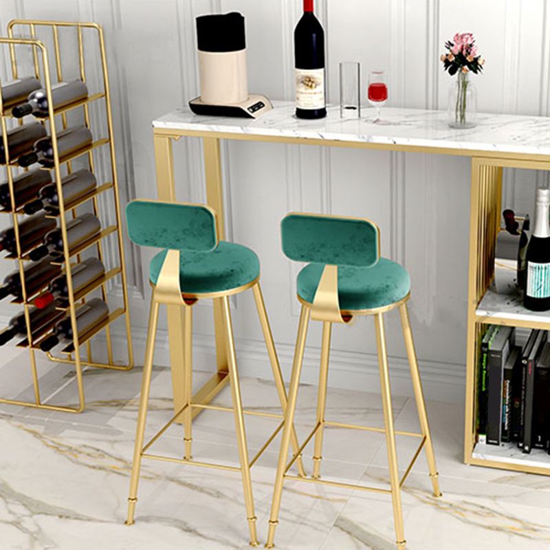 Taburete de bar de estilo escandinavo con patas de metal, asiento redondo, silla para mostrador para cocina