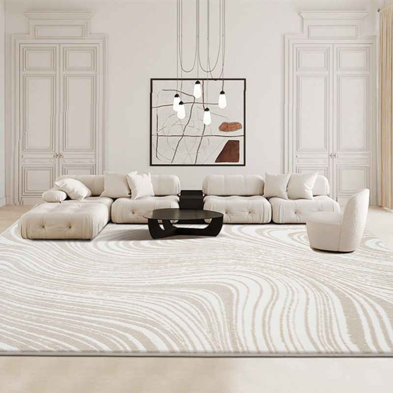 Natural Colorblock Rug Morandi Color Area Rug Polyester Easy Care Carpet for Bedroom