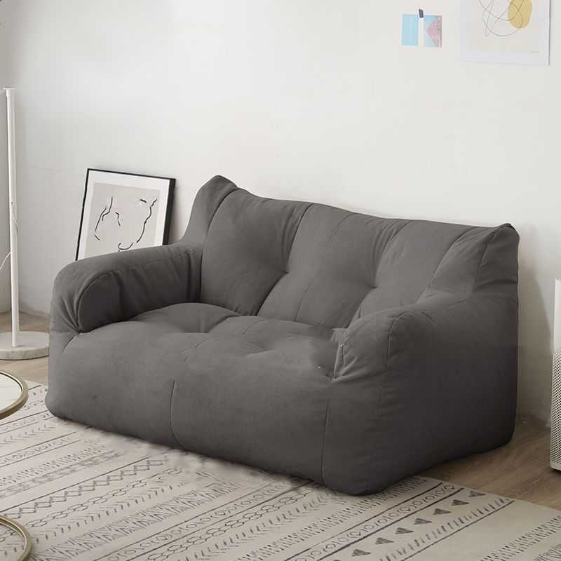 29.53H Solid Color Cotton Blend Recessed Arm Slipcovered Sofa for Apartment