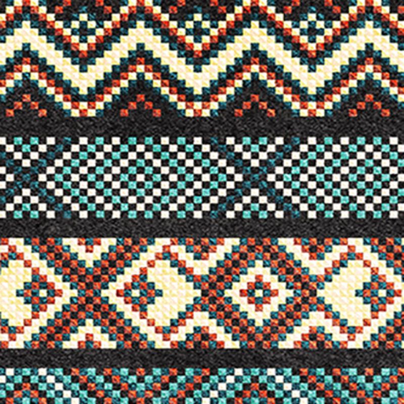 Donkere kleur Southwestern Print Rug Polyester Boho-chic tapijt Non-slip achterste binnen Tapijt voor woonkamer