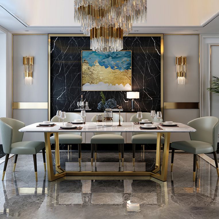 Modern 1/2/5/6/7 Pieces Dining Set Rectangle Stone Dining Table Set for Home