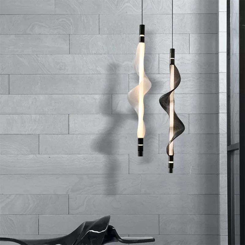 Acrylique linéaire éclairage suspendu moderne style 1 tête suspendue à la tête pour chambre à coucher