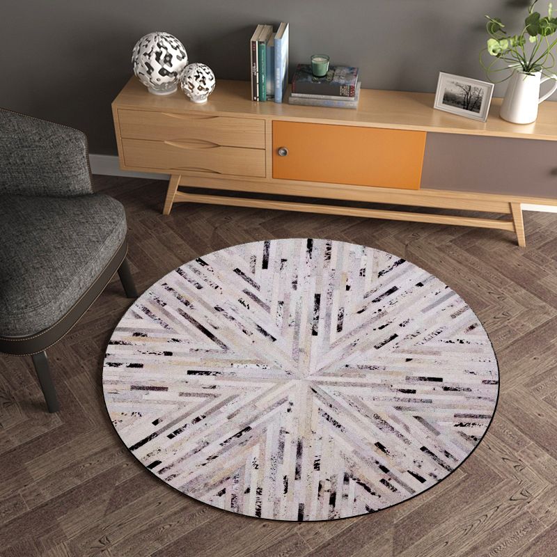 Creative Geometrical Indoor Rug Multicolor Polyester Area Carpet Anti-Slip Backing Pet Friendly Washable Rug for Study