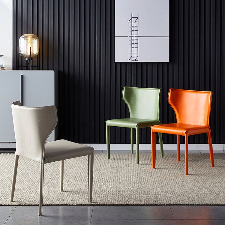 Contemporary Kitchen Wingback Side Chair Armless Dining Chairs