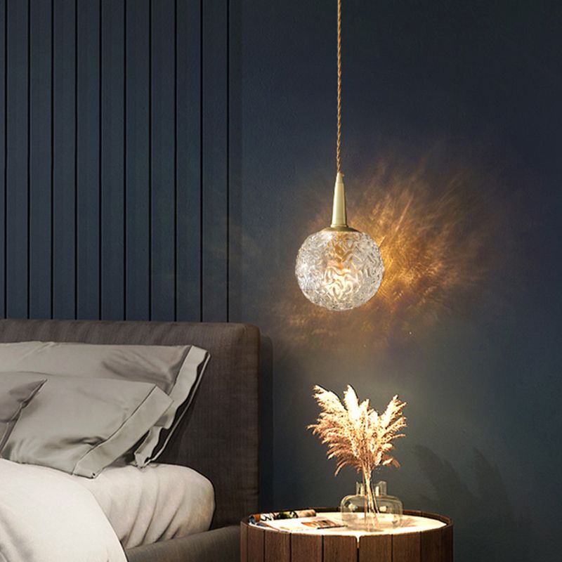 Forme sphérique Éclairage suspendu en verre de style moderne 1 lampe suspendue légère pour le salon