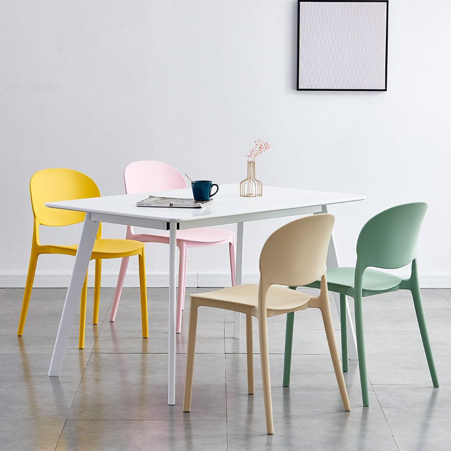 Stapelbare armloze eetkamerstoelen plastic open achterkant stoel (set van 4)