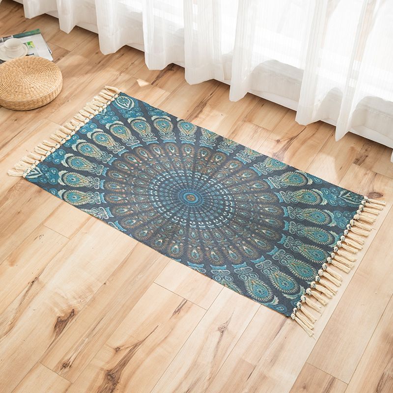 Vivid Plant Knit Rug Multi Colored Modern Rug Synthetics Pet Friendly Carpet for Guest Room