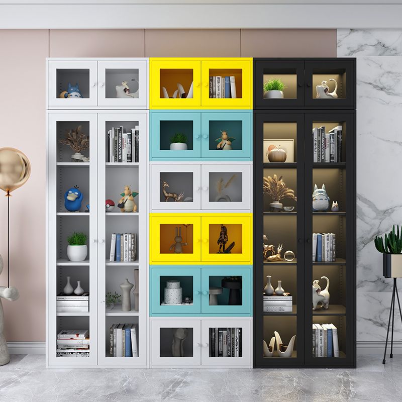 Scandinavian Style Bookcase with Door Shelf Bookcase for Home and Office