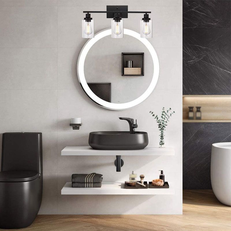 Modern Cylinder Vanity Lighting Fixtures Glass Multi Lights Vanity Wall Sconce