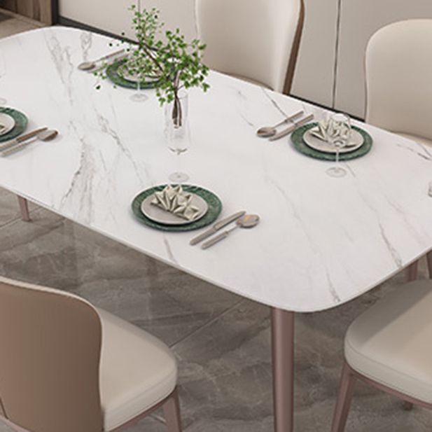 1/2/5/7 Pcs White Sintered Stone Dining Room Set Table Furniture Set for Home