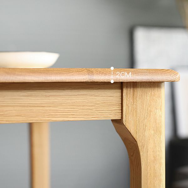 Square Wood Color Dining Table Oak Solid Wood Table Industrial with 4 Legs
