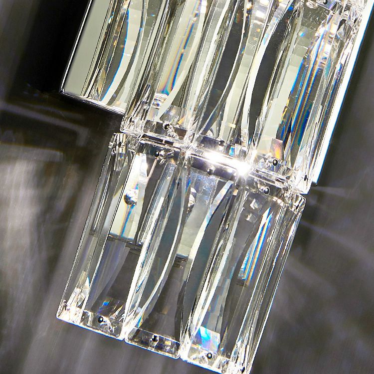 Zylinder Multi-Lights Wandleuchten Moderner Kristallwandmontageleuchte in Chrom