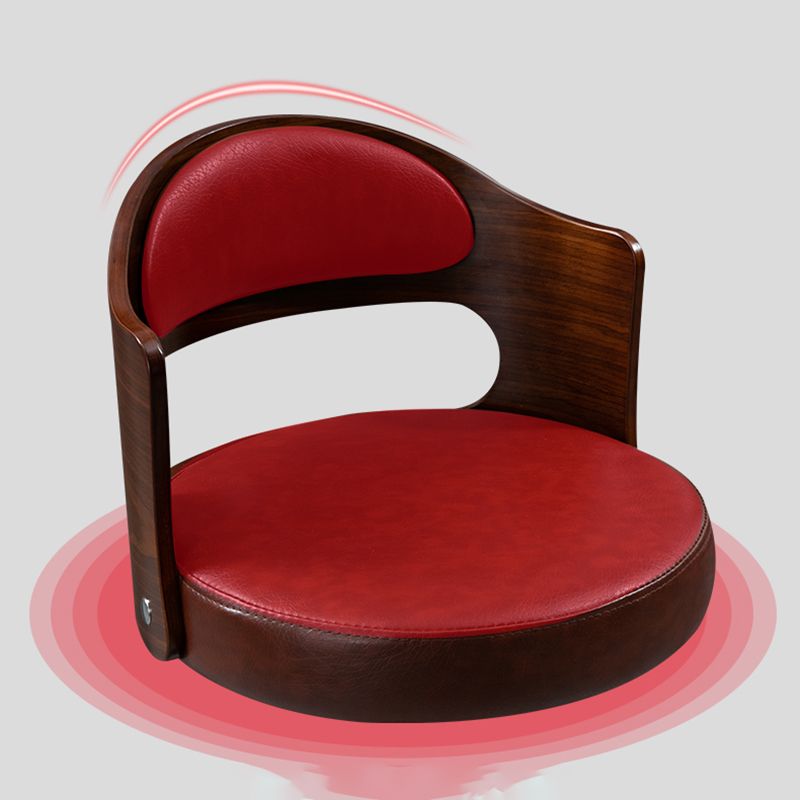 Taburetes de bar de madera industriales para interiores de cuero con asiento redondo