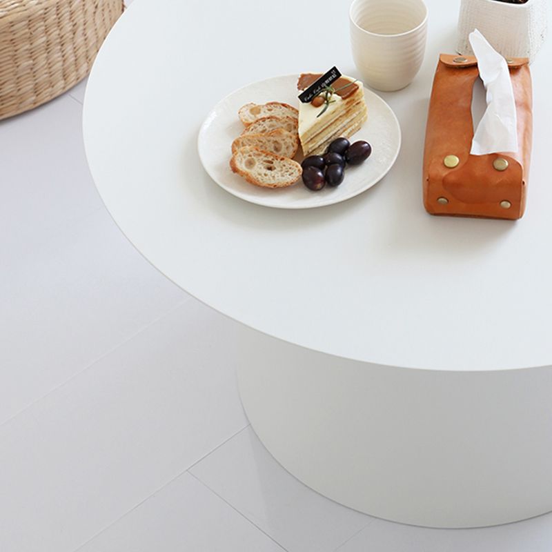 Round Metal Coffee Table Mid-century Modern Pedestal 2-Piece Cocktail Table