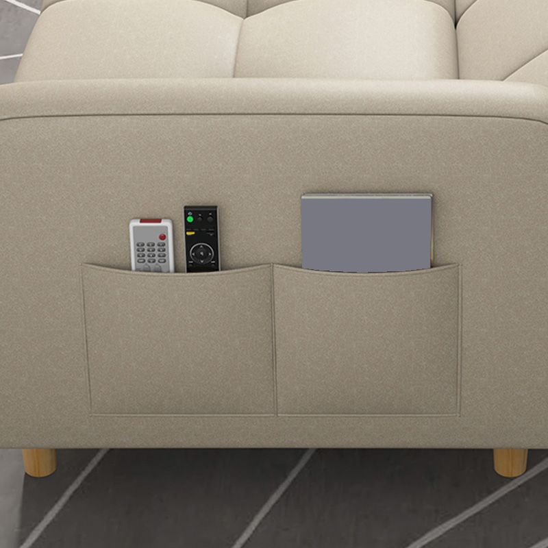 Scandinavian Tight Back Square Arm Sofa/Sectional with Storage and Convertible