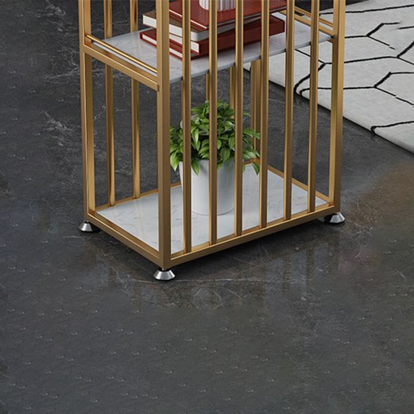 Rectangle Marble Top Bar Dining Table Metal Double Pedestal Bar Table