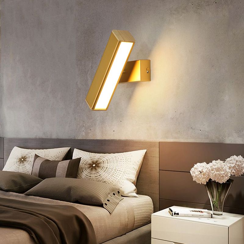 Fuera de luz de pared de metal moderna Rotable 1 Ligera de pared ligera para dormitorio