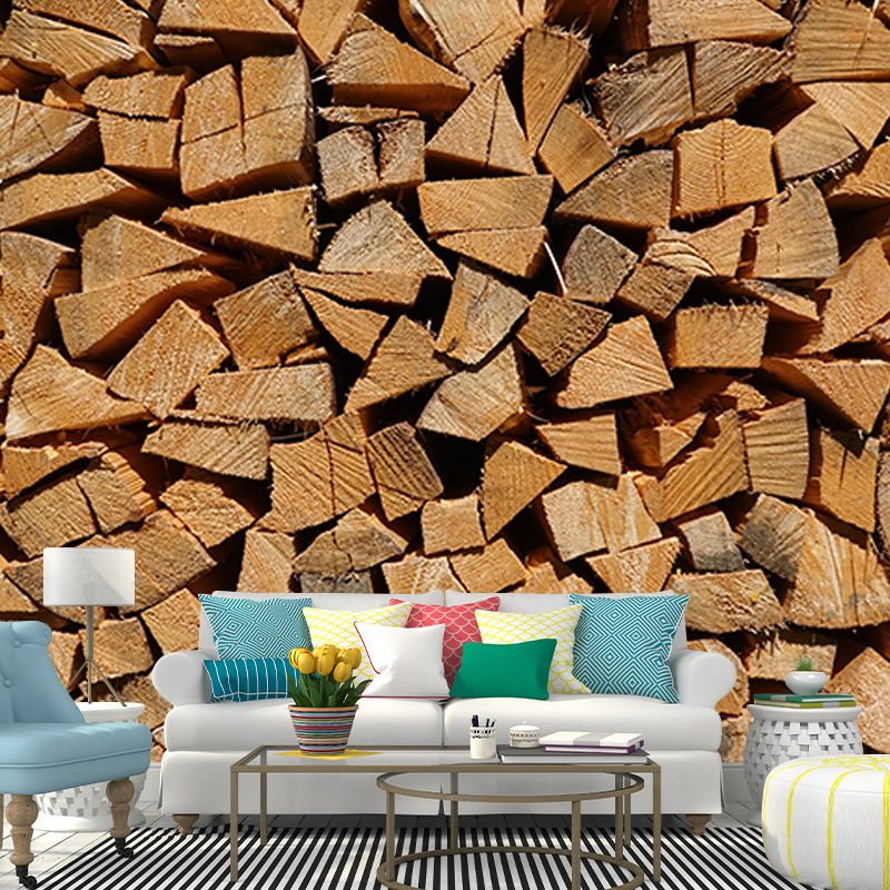 Wood Grain 3D Mural Industrial Wall Mural Mildew Resistant Decorative Dining Room Mural