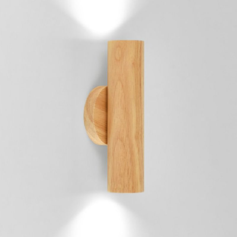 Single Modernism Brown/Beige Wall Mounted Sconce Wooden LED Wall Light