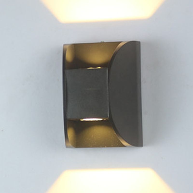 Iluminación de pared de 2 luces de metal de forma geométrica de estilo geométrico montado en negro