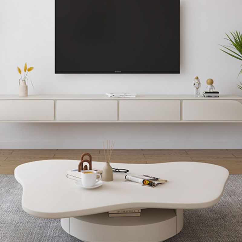 31" Wide Contemporary Coffee Table Pedestal Coffee Cocktail Table