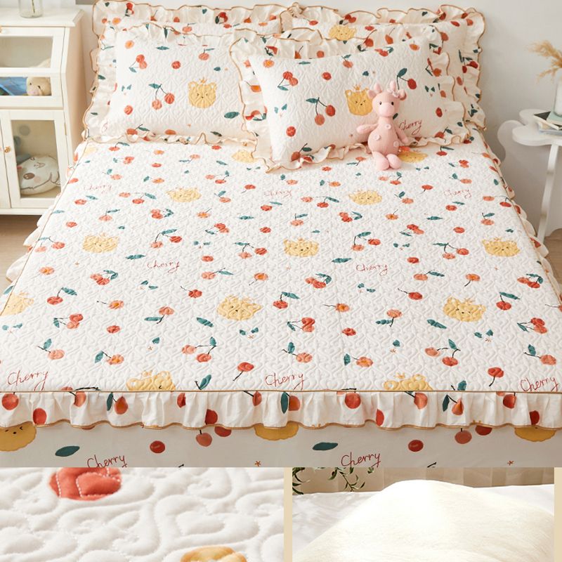 Floral Print Fitted Sheet Modern Cotton Extra Soft Bed Sheet Set