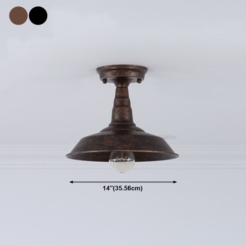 Lampada semi-floscio in metallo semi-flush ombreggiata in stile semi-filo