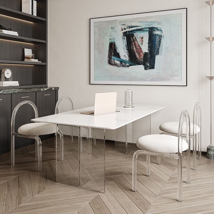 Contemporary 1/2/5/6 Pieces Dining Set Rectangle Acrylic Dining Room Set