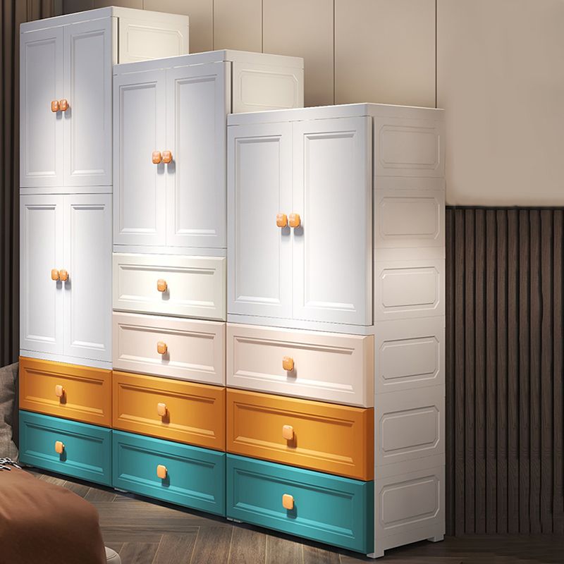 Contemporary Freestanding Wardrobe Plastic Multifunctional Wardrobe