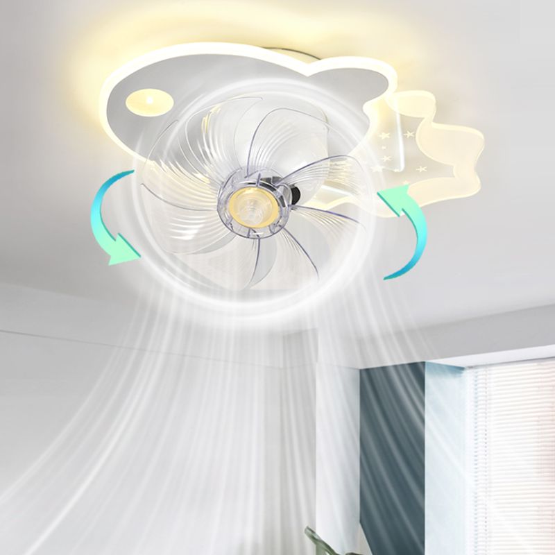 Cartoon LED Plafond lampe à fans à 360 degrés Rotatif pour enfants SEMI SEMI MOUR MONT