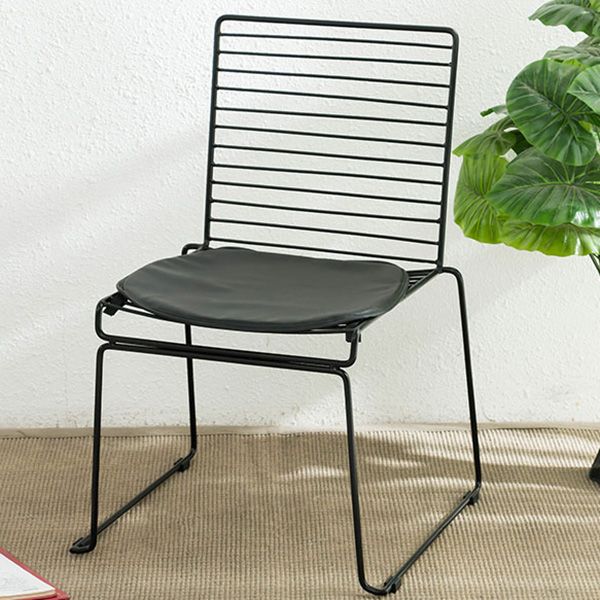 Metal Modern Style Side Chair Ladder Back Chair for Patio Use