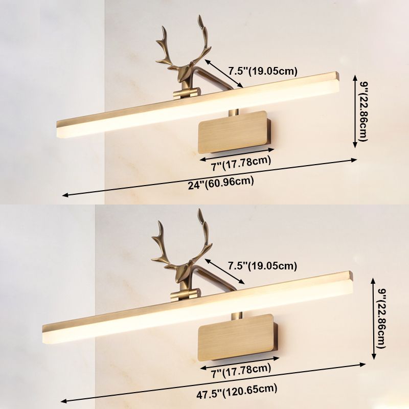 American Wall Light in Modern Minimalist Style Metal Linear Wall Light in Gold