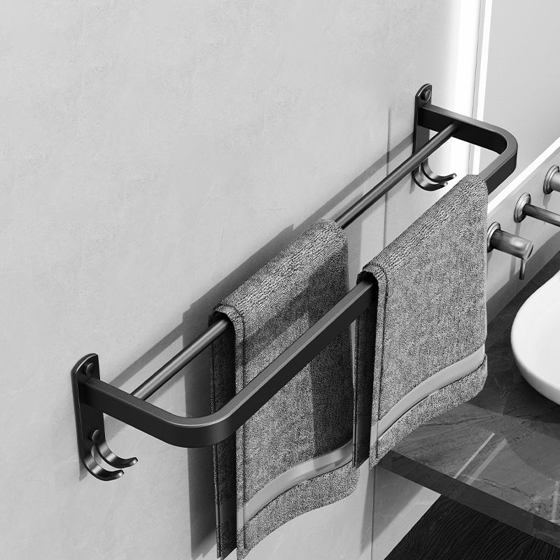 Minimalistic Black Bathroom Accessory Kit Paper Holder Towel Bar Bath Hardware Set