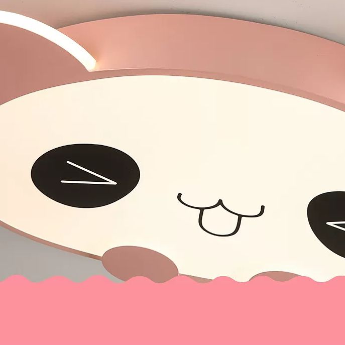 LED Bedroom Ceiling Mount Light Fixture Kids Style Flush Mounted Ceiling Light with Panda Acrylic Shade