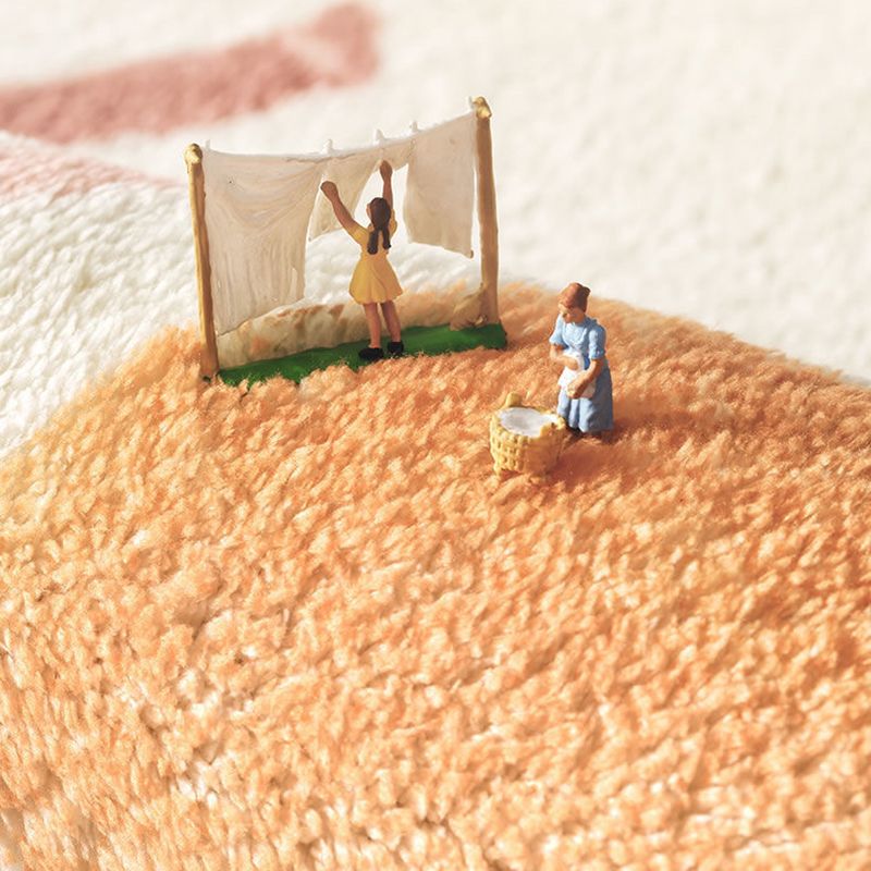 Hellbrauner Farbblock Teppich Polyester Moderner Teppich -Waschmaschine für Wohnkultur