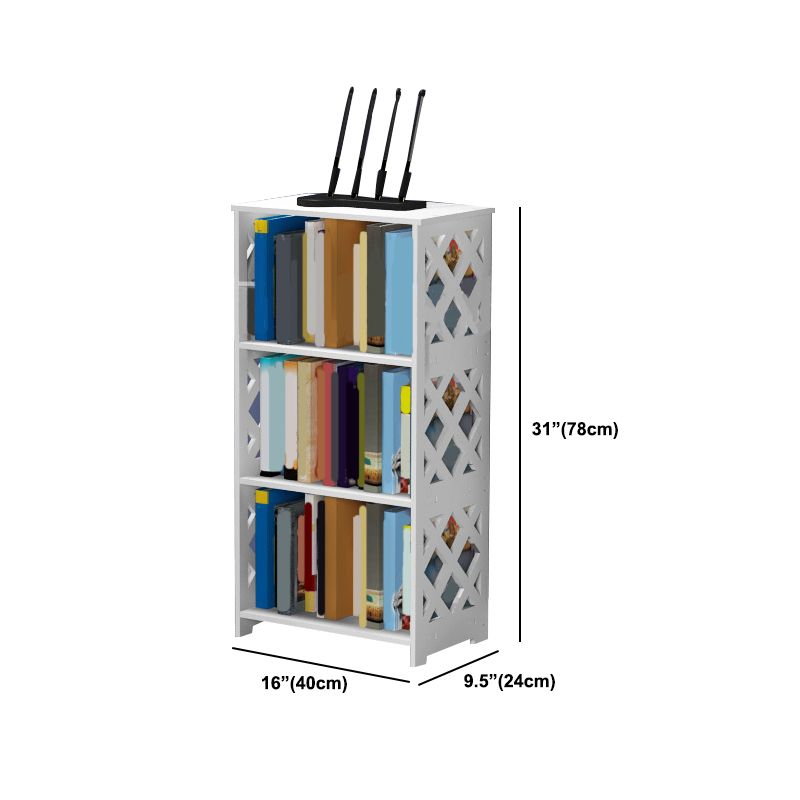 Standard Contemporary Shelf Bookcase Plastic White Closed Back Bookcase