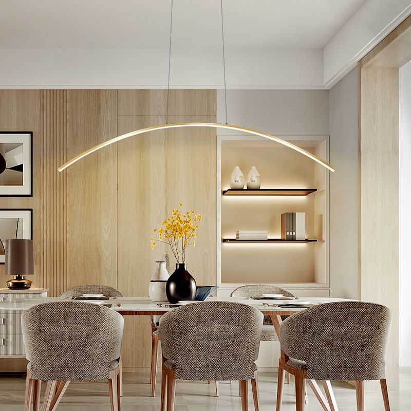 Golden Ceiling Light Contemporary LED Kitchen Island Lighting for Foyer