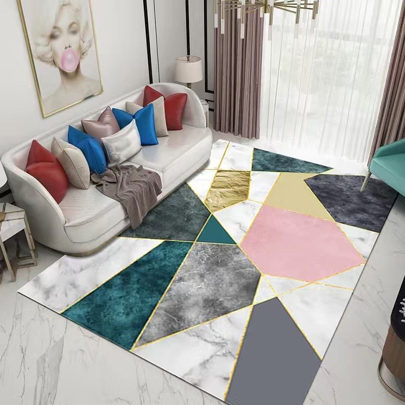 Modern Abstract Marble Pattern Area Rug Indoor Carpet Friendly Washable Rug for Bedroom