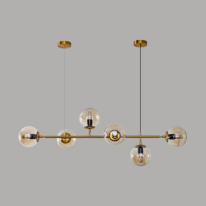 Spherical Shape Island Lights Modern Style Glass 6 Light Pendant Lighting Fixtures