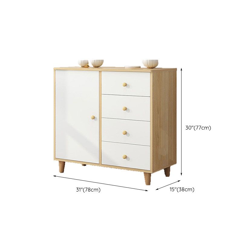 Contemporary Bedroom Chest Engineered Wood Storage Chest with Drawers