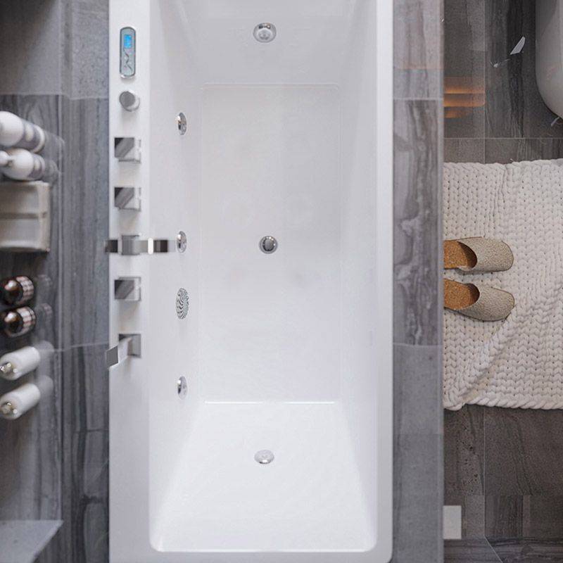 Contemporary Whirlpool/Soaking Bathtub Rectangle Drop-in Bathtub in White