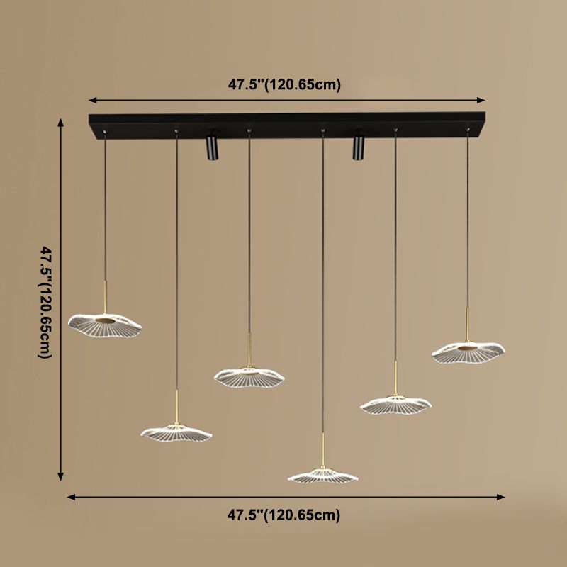 Modern Linear Island Chandelier Lights Acrylic Flush Mount Chandelier for Dining Room